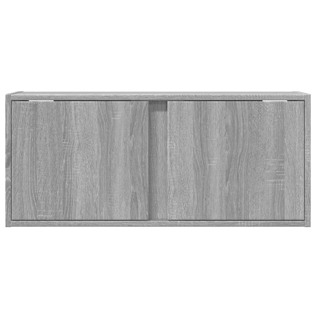 vidaXL TV Wall Cabinet with LED Lights Grey Sonoma 80x31x35 cm