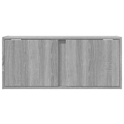 vidaXL TV Wall Cabinet with LED Lights Grey Sonoma 80x31x35 cm