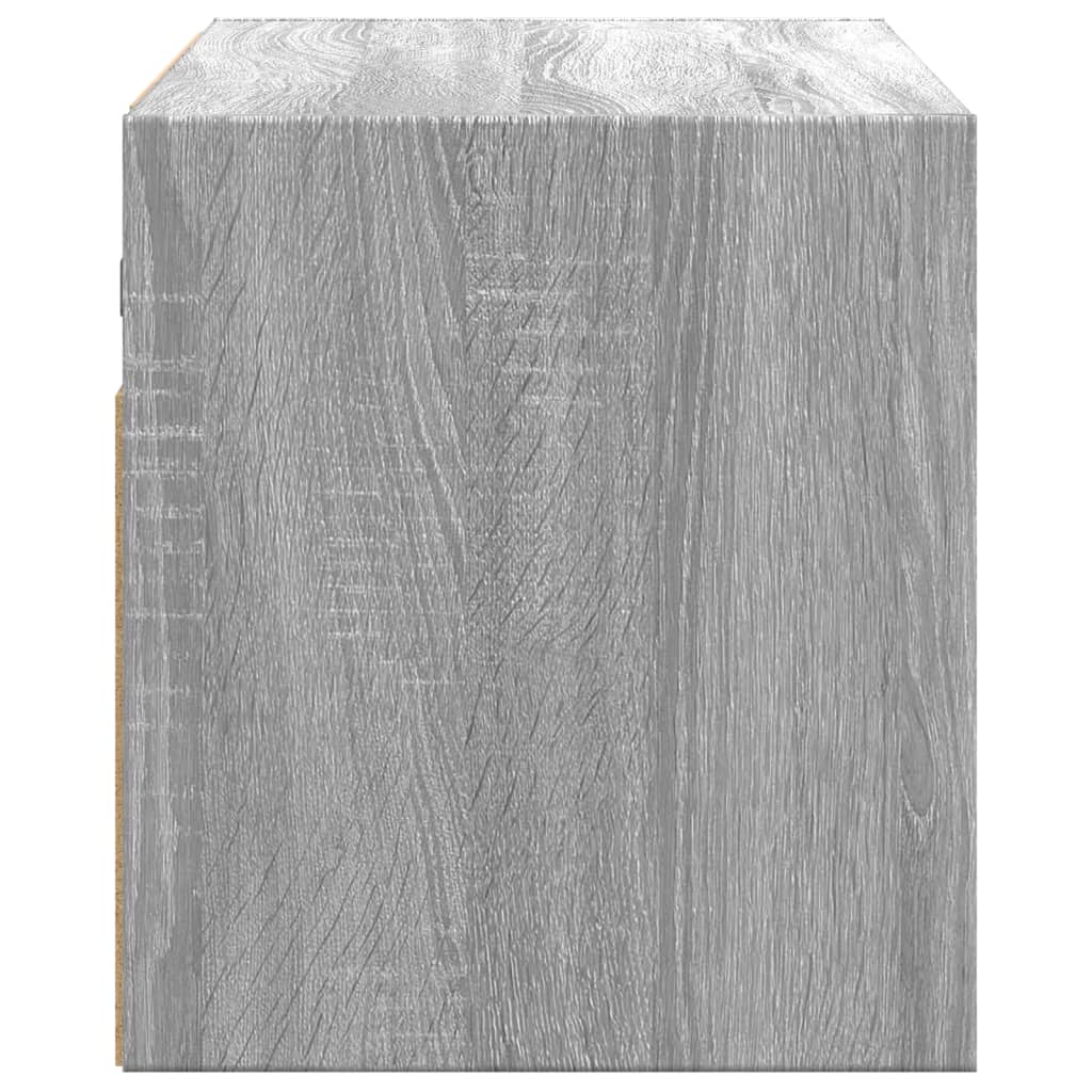 vidaXL TV Wall Cabinet with LED Lights Grey Sonoma 80x31x35 cm