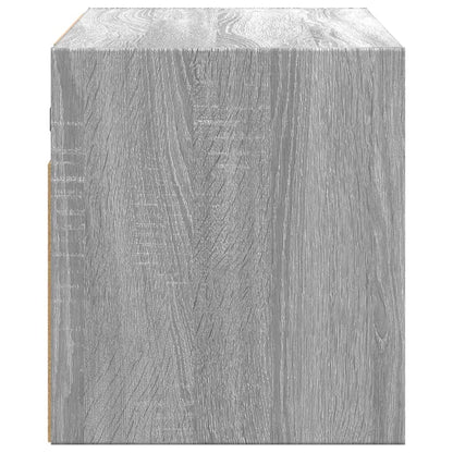 vidaXL TV Wall Cabinet with LED Lights Grey Sonoma 80x31x35 cm