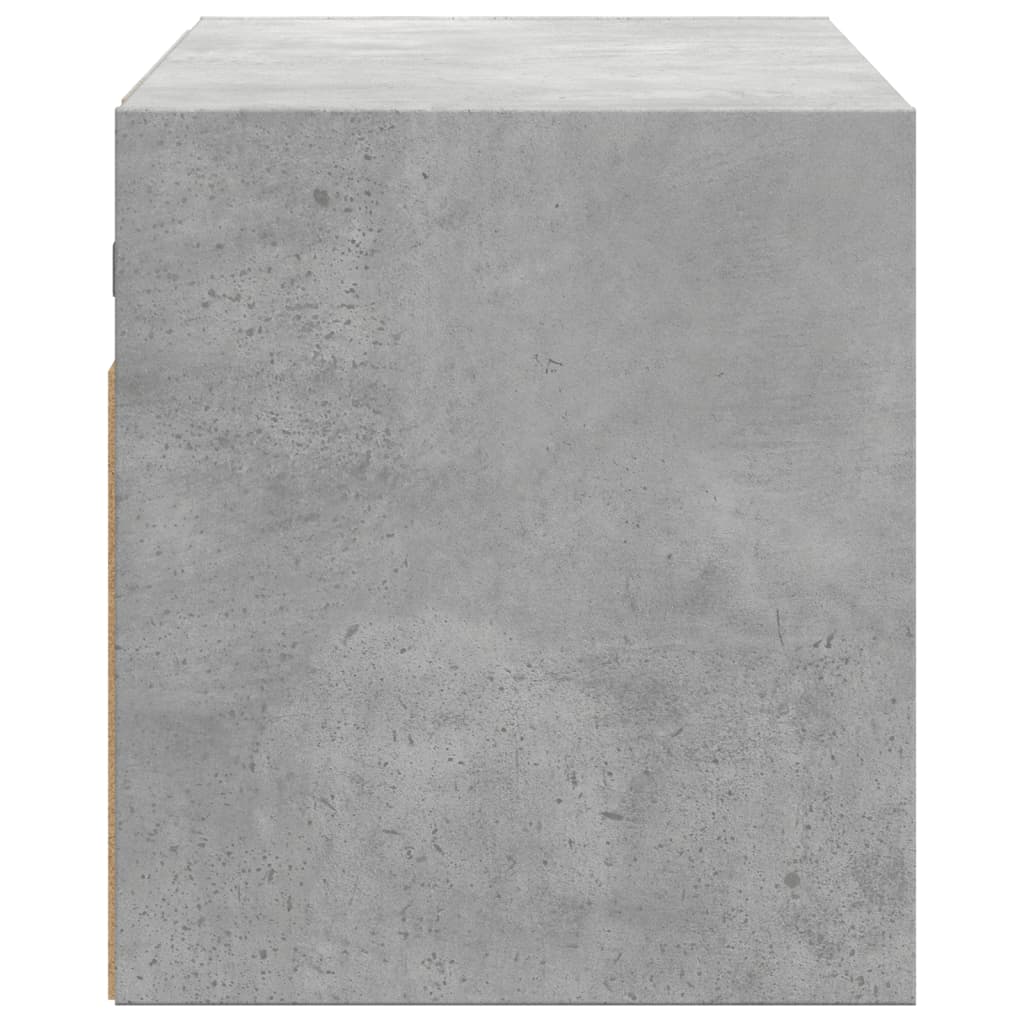 vidaXL TV Wall Cabinet with LED Lights Concrete Grey 100x31x35 cm