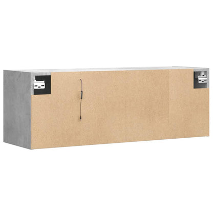 vidaXL TV Wall Cabinet with LED Lights Concrete Grey 100x31x35 cm