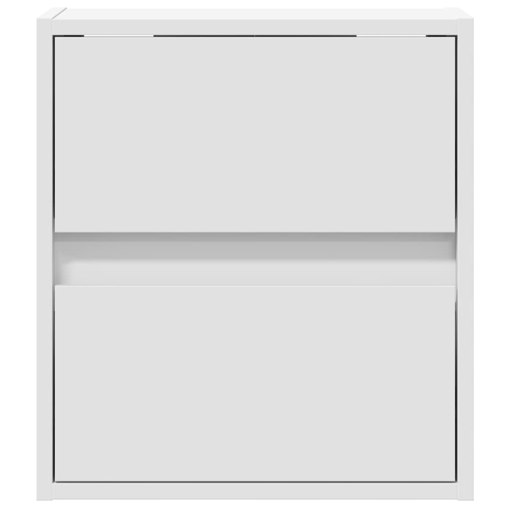 vidaXL TV Wall Cabinets with LED Lights 2 pcs White 41x31x45 cm