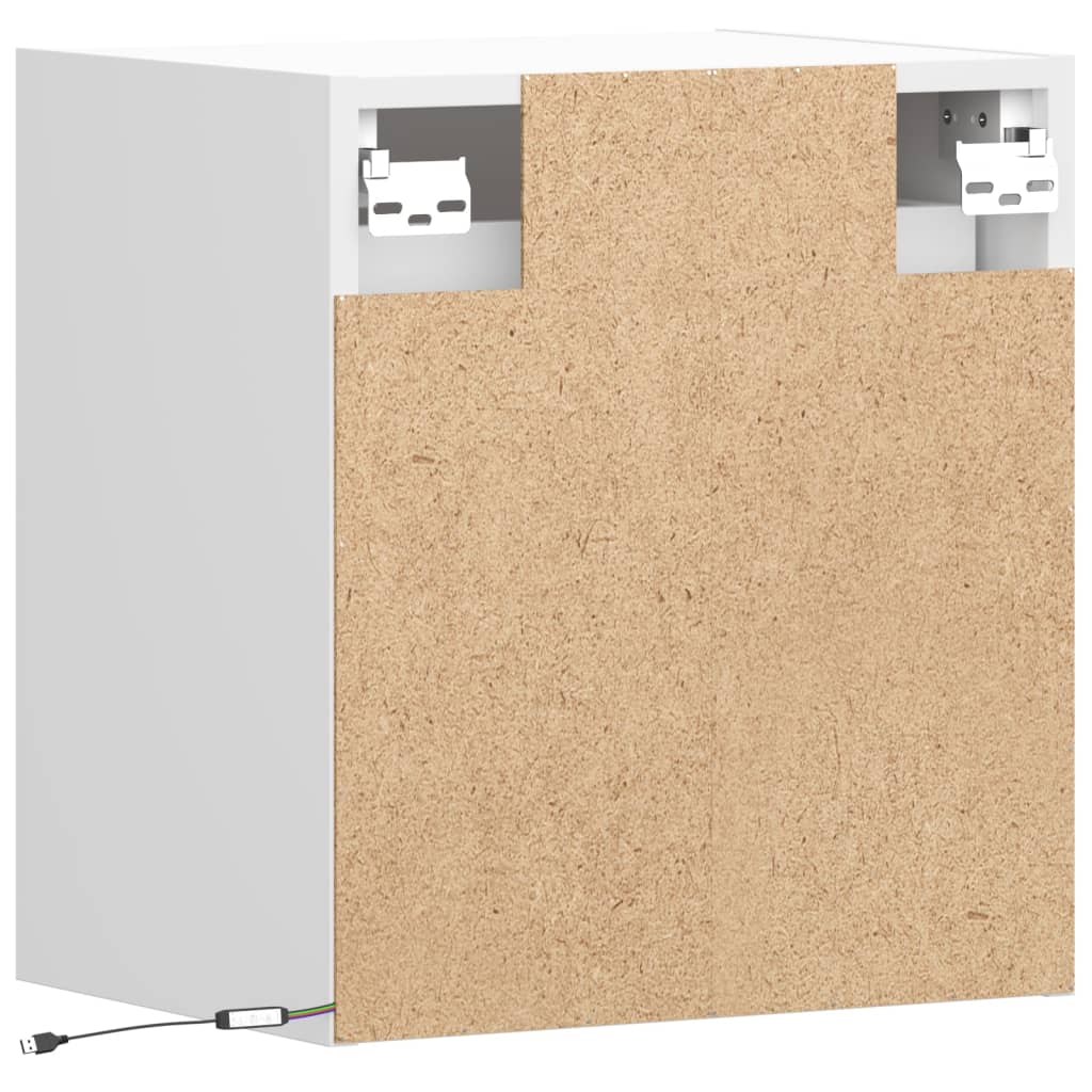 vidaXL TV Wall Cabinets with LED Lights 2 pcs White 41x31x45 cm