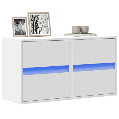 vidaXL TV Wall Cabinets with LED Lights 2 pcs White 41x31x45 cm