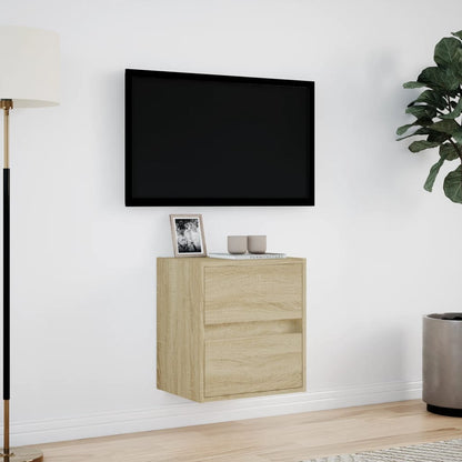 vidaXL TV Wall Cabinet with LED Lights Sonoma Oak 41x31x45 cm