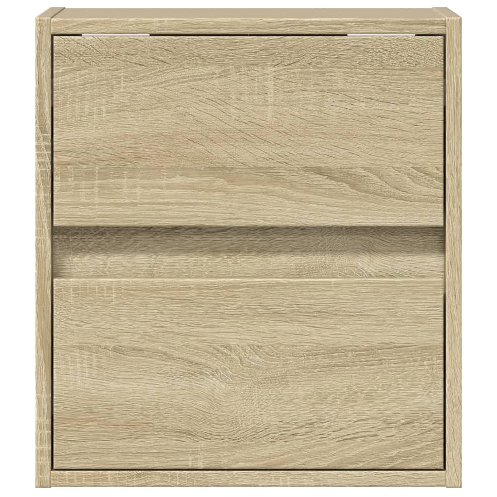 vidaXL TV Wall Cabinet with LED Lights Sonoma Oak 41x31x45 cm