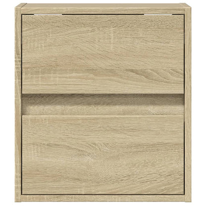 vidaXL TV Wall Cabinet with LED Lights Sonoma Oak 41x31x45 cm