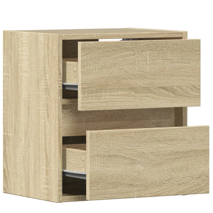 vidaXL TV Wall Cabinet with LED Lights Sonoma Oak 41x31x45 cm