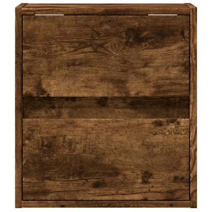 vidaXL TV Wall Cabinet with LED Lights Smoked Oak 41x31x45 cm