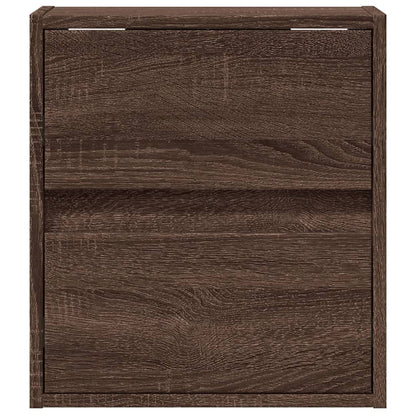 vidaXL TV Wall Cabinet with LED Lights Brown Oak 41x31x45 cm