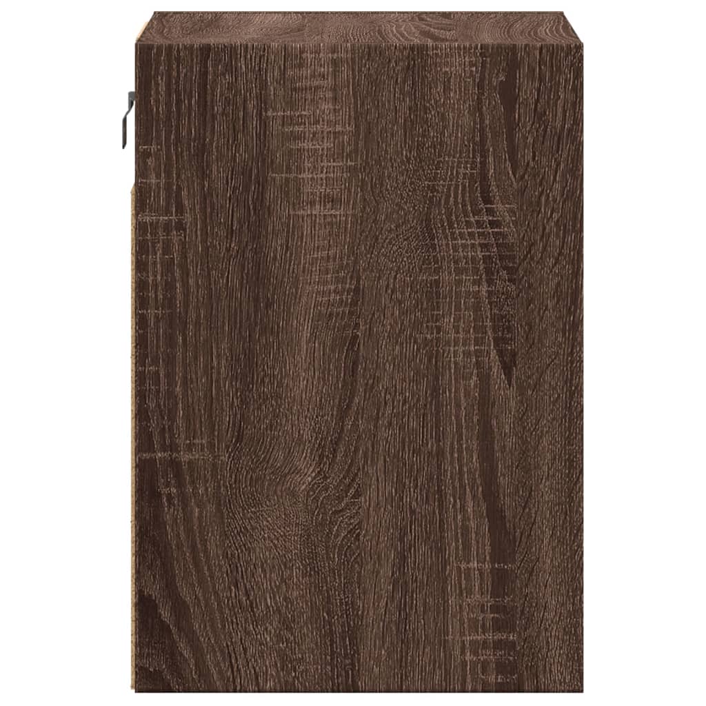 vidaXL TV Wall Cabinets with LED Lights 2 pcs Brown Oak 41x31x45 cm