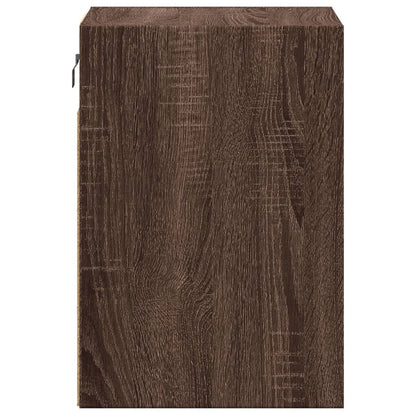 vidaXL TV Wall Cabinets with LED Lights 2 pcs Brown Oak 41x31x45 cm