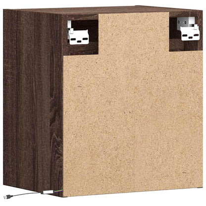 vidaXL TV Wall Cabinets with LED Lights 2 pcs Brown Oak 41x31x45 cm