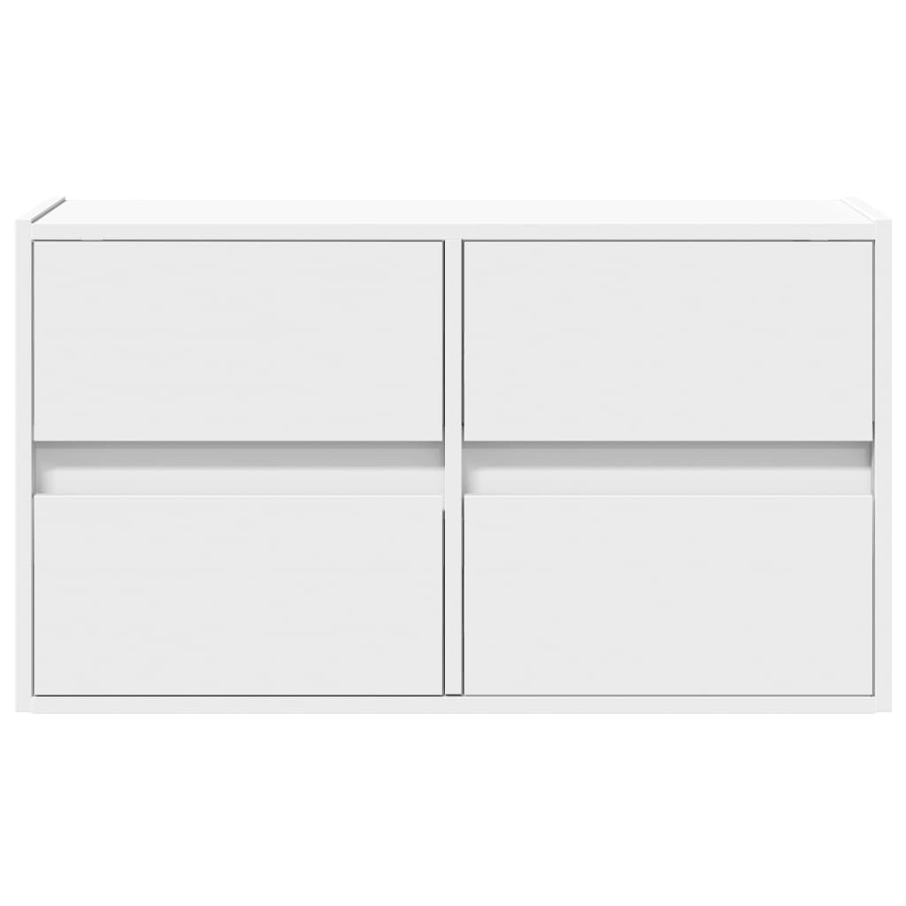 vidaXL TV Wall Cabinet with LED Lights White 80x31x45 cm