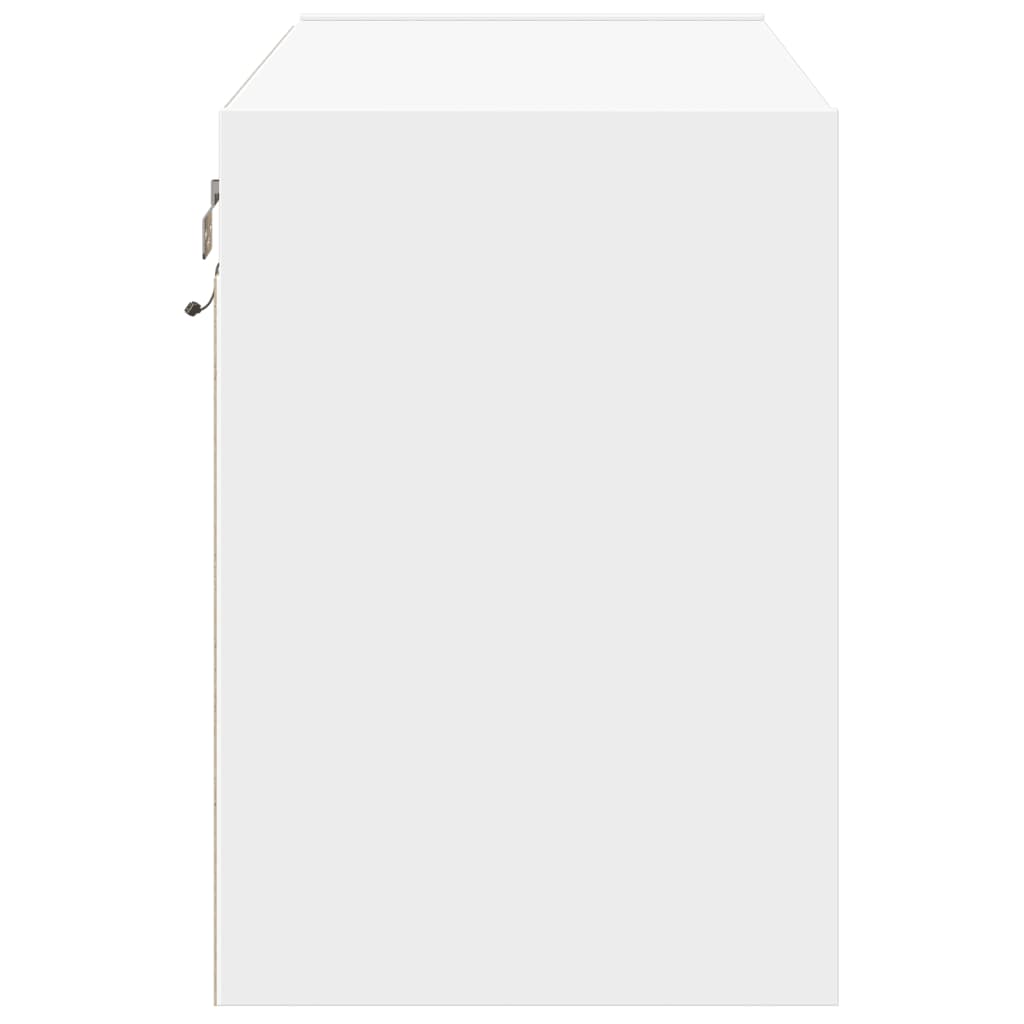 vidaXL TV Wall Cabinet with LED Lights White 80x31x45 cm