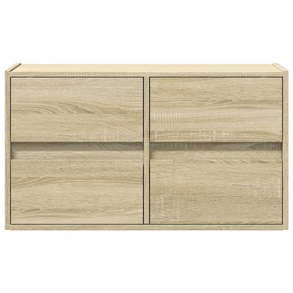 vidaXL TV Wall Cabinet with LED Lights Sonoma Oak 80x31x45 cm