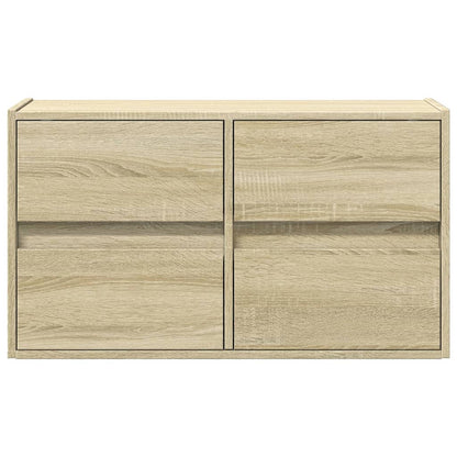 vidaXL TV Wall Cabinet with LED Lights Sonoma Oak 80x31x45 cm
