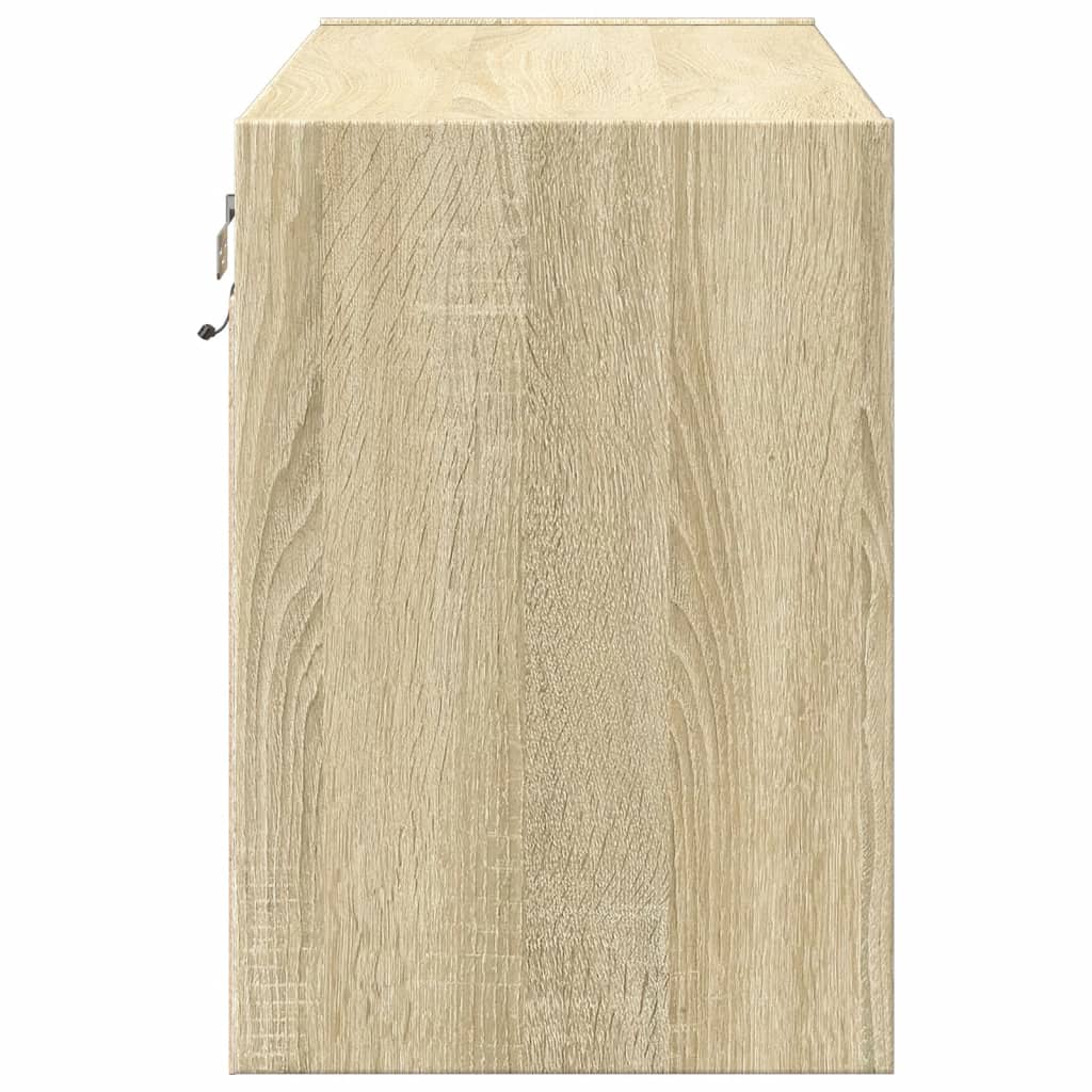 vidaXL TV Wall Cabinet with LED Lights Sonoma Oak 80x31x45 cm