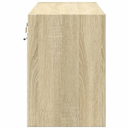 vidaXL TV Wall Cabinet with LED Lights Sonoma Oak 80x31x45 cm