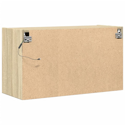 vidaXL TV Wall Cabinet with LED Lights Sonoma Oak 80x31x45 cm