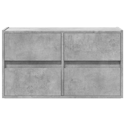 vidaXL TV Wall Cabinet with LED Lights Concrete Grey 80x31x45 cm