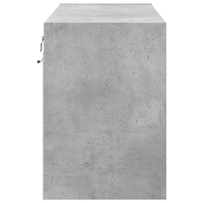 vidaXL TV Wall Cabinet with LED Lights Concrete Grey 80x31x45 cm