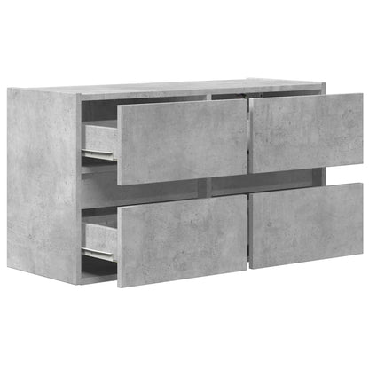 vidaXL TV Wall Cabinet with LED Lights Concrete Grey 80x31x45 cm