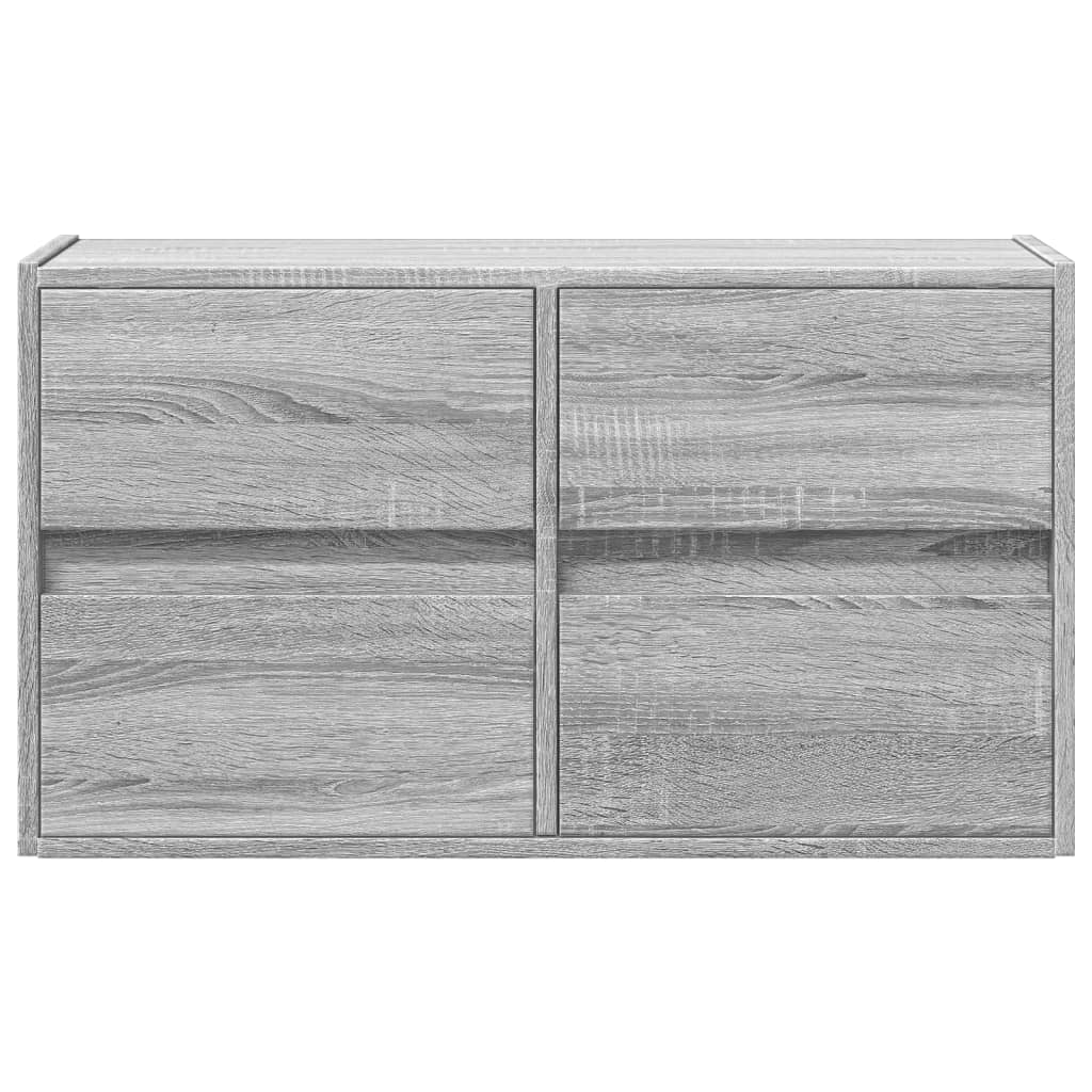 vidaXL TV Wall Cabinet with LED Lights Grey Sonoma 80x31x45 cm