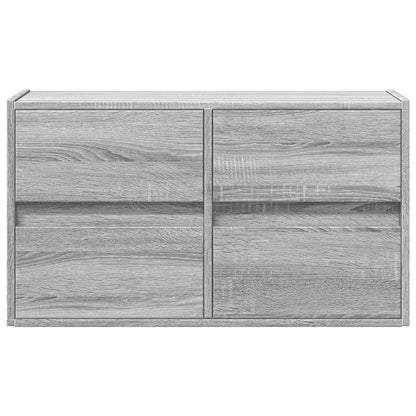 vidaXL TV Wall Cabinet with LED Lights Grey Sonoma 80x31x45 cm