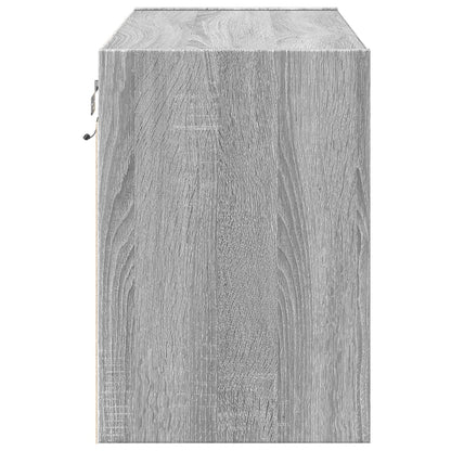 vidaXL TV Wall Cabinet with LED Lights Grey Sonoma 80x31x45 cm