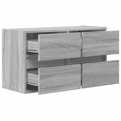 vidaXL TV Wall Cabinet with LED Lights Grey Sonoma 80x31x45 cm