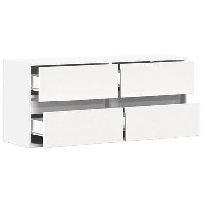 vidaXL TV Wall Cabinet with LED Lights White 100x31x45 cm