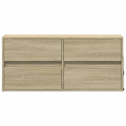 vidaXL TV Wall Cabinet with LED Lights Sonoma Oak 100x31x45 cm