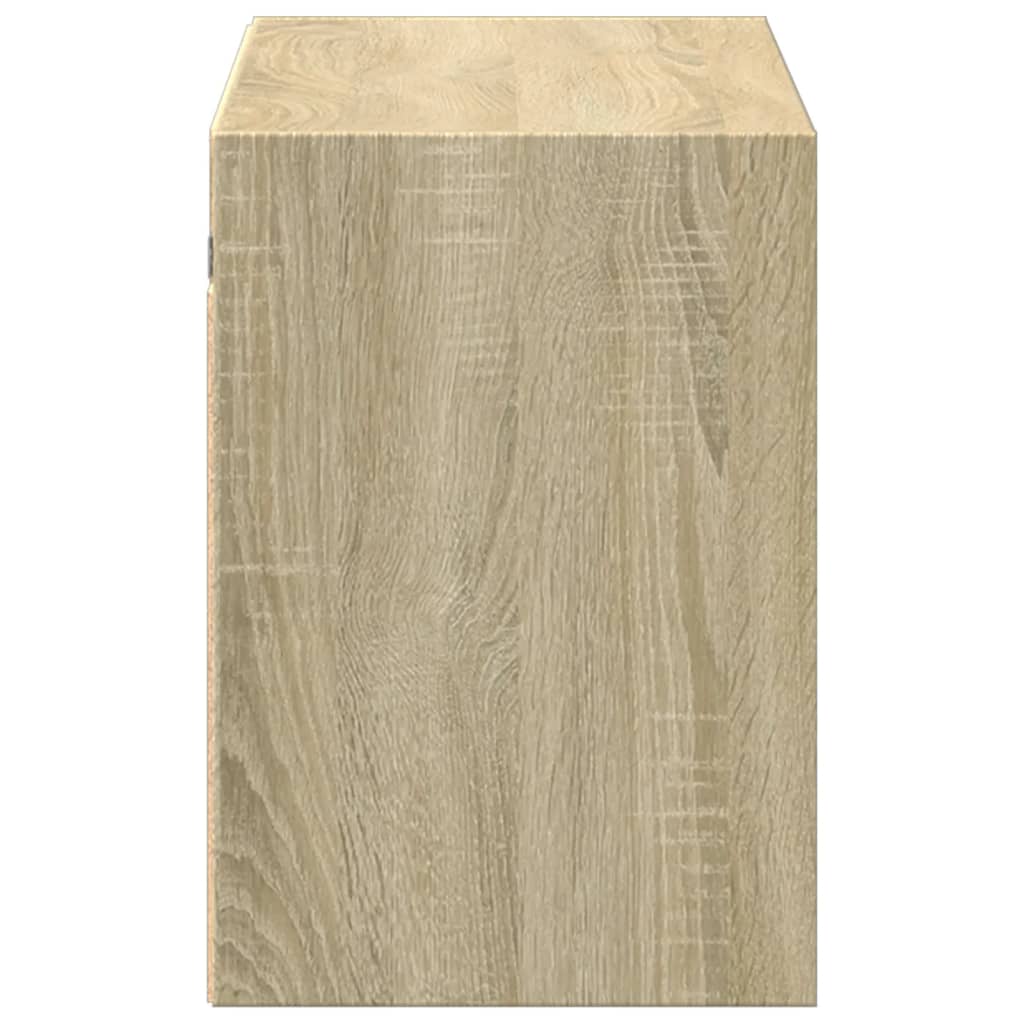 vidaXL TV Wall Cabinet with LED Lights Sonoma Oak 100x31x45 cm