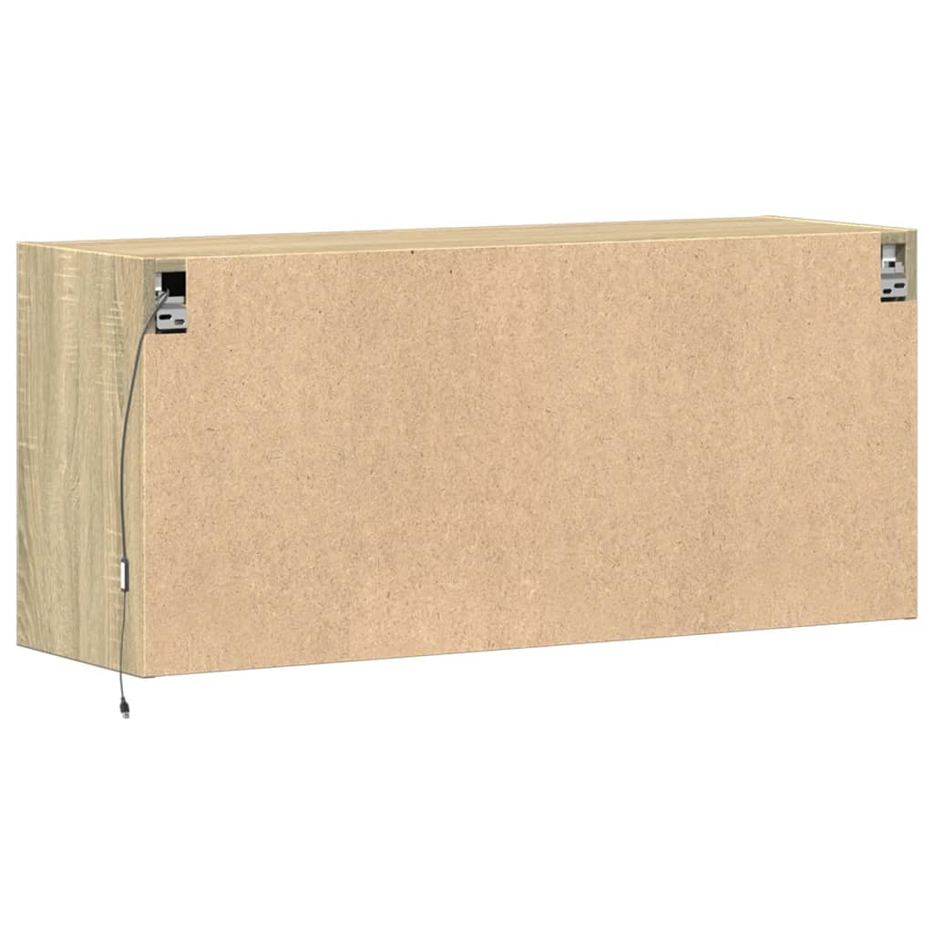 vidaXL TV Wall Cabinet with LED Lights Sonoma Oak 100x31x45 cm
