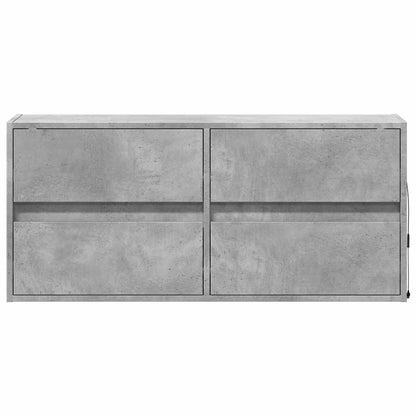 vidaXL TV Wall Cabinet with LED Lights Concrete Grey 100x31x45 cm