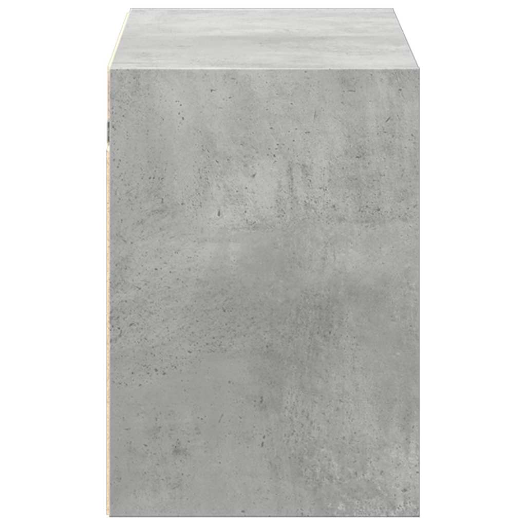 vidaXL TV Wall Cabinet with LED Lights Concrete Grey 100x31x45 cm