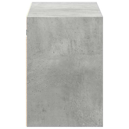 vidaXL TV Wall Cabinet with LED Lights Concrete Grey 100x31x45 cm