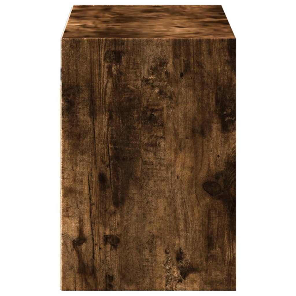 vidaXL TV Wall Cabinet with LED Lights Smoked Oak 100x31x45 cm