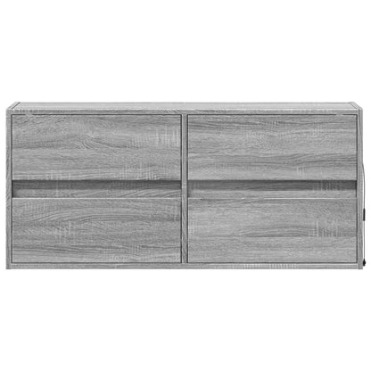 vidaXL TV Wall Cabinet with LED Lights Grey Sonoma 100x31x45 cm