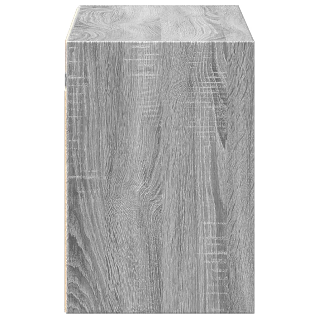 vidaXL TV Wall Cabinet with LED Lights Grey Sonoma 100x31x45 cm