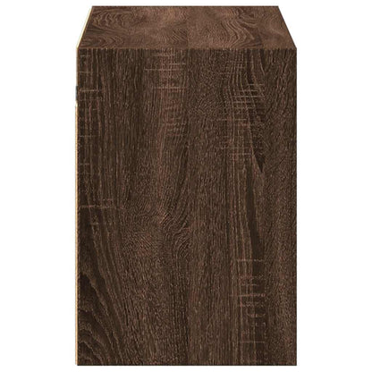 vidaXL TV Wall Cabinet with LED Lights Brown Oak 100x31x45 cm