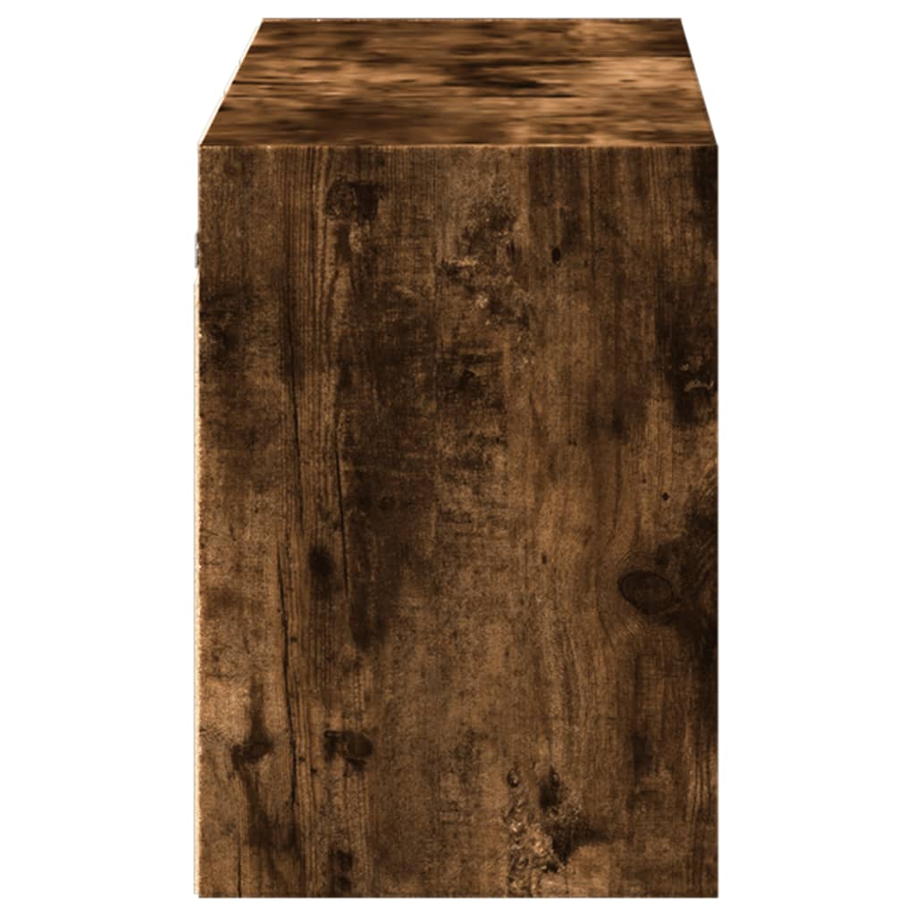 vidaXL TV Wall Cabinet with LED Lights Smoked Oak 130x31x45 cm