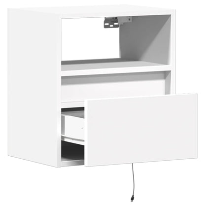 vidaXL TV Wall Cabinet with LED Lights White 41x31x45 cm
