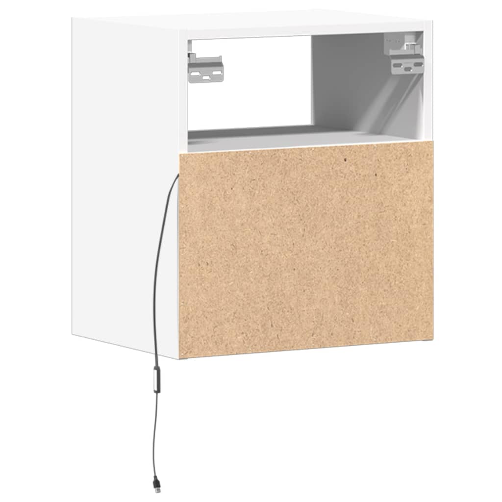 vidaXL TV Wall Cabinets with LED Lights 2 pcs White 41x31x45 cm