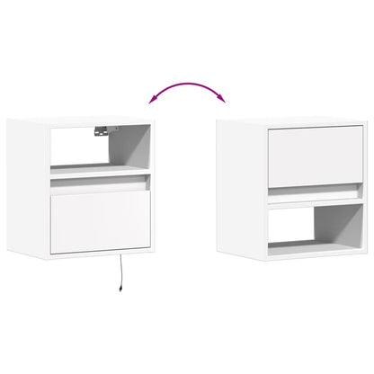vidaXL TV Wall Cabinets with LED Lights 2 pcs White 41x31x45 cm