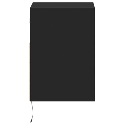 vidaXL TV Wall Cabinets with LED Lights 2 pcs Black 41x31x45 cm
