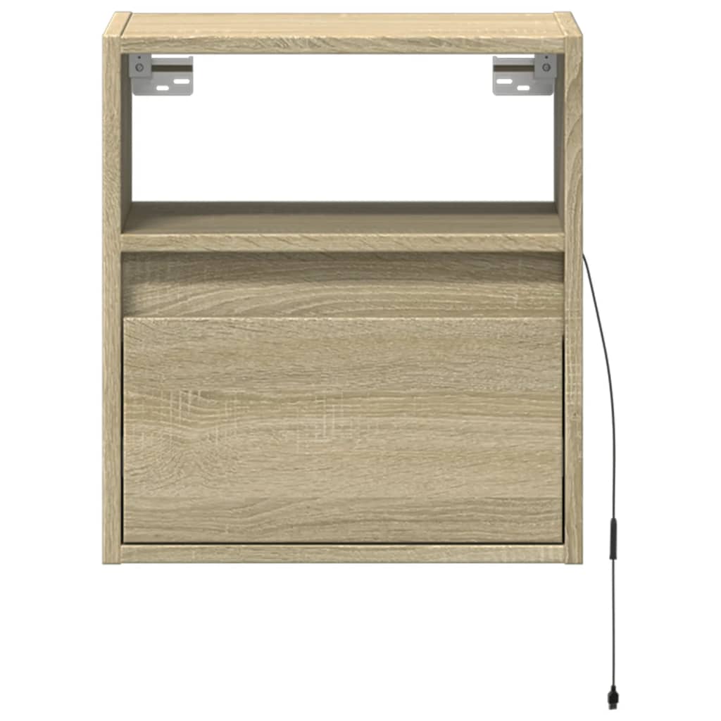 vidaXL TV Wall Cabinets with LED Lights 2 pcs Sonoma Oak 41x31x45 cm
