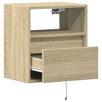 vidaXL TV Wall Cabinets with LED Lights 2 pcs Sonoma Oak 41x31x45 cm